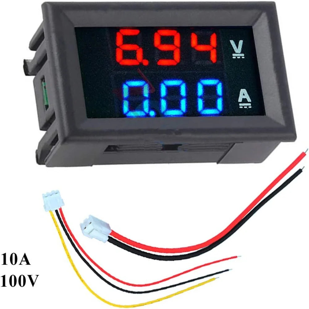 Digital Voltmeter Ammeter DC 100V 10A Amp Voltage Current Meter Tester 0.28 Inch Dual LED detail image 2