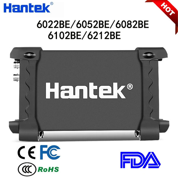 Hantek 6052BE 6022BE 6082BE 6102BE 6212BE 2CH USB Virtual Oscilloscope 20MHZ-200MHZ FFT Spectrum Analysis product image