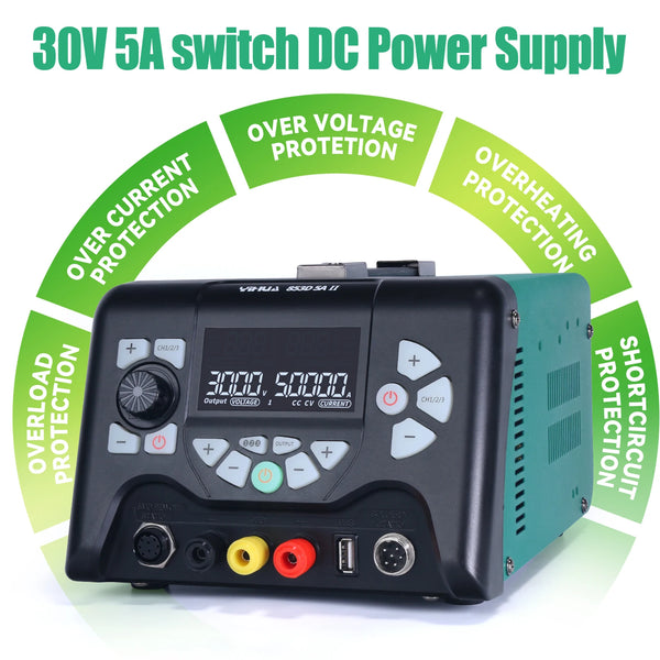 YIHUA 853D 5A II DC Power Supply With 970W Hot Air Soldering Station 3 in 1 Soldering Iron detail image 2