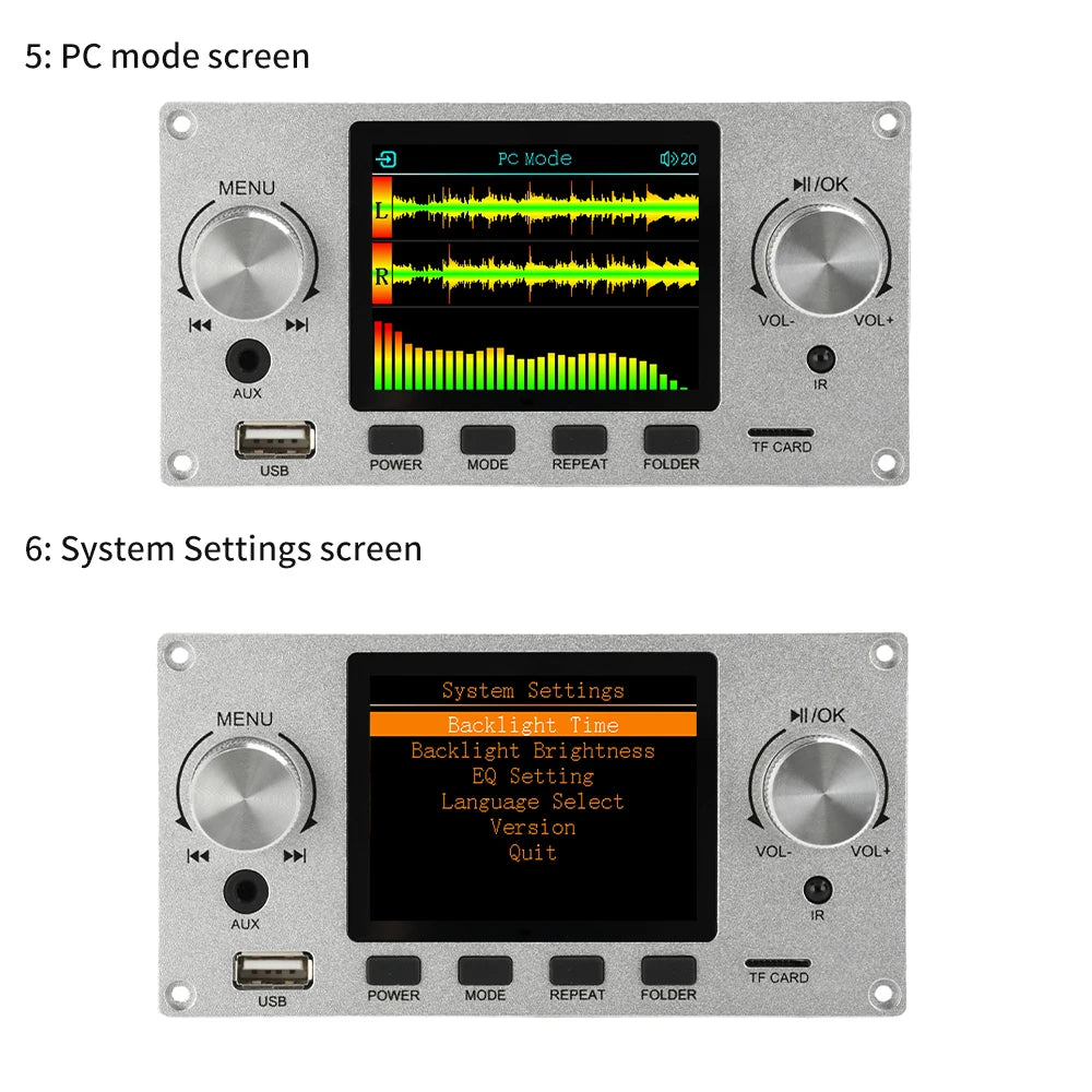 2.8-inch TFT Amplifier Bluetooth DC 4.5-5.0V 5W MP3 Decoder Board Car Audio USB TF FM Radio detail image 5