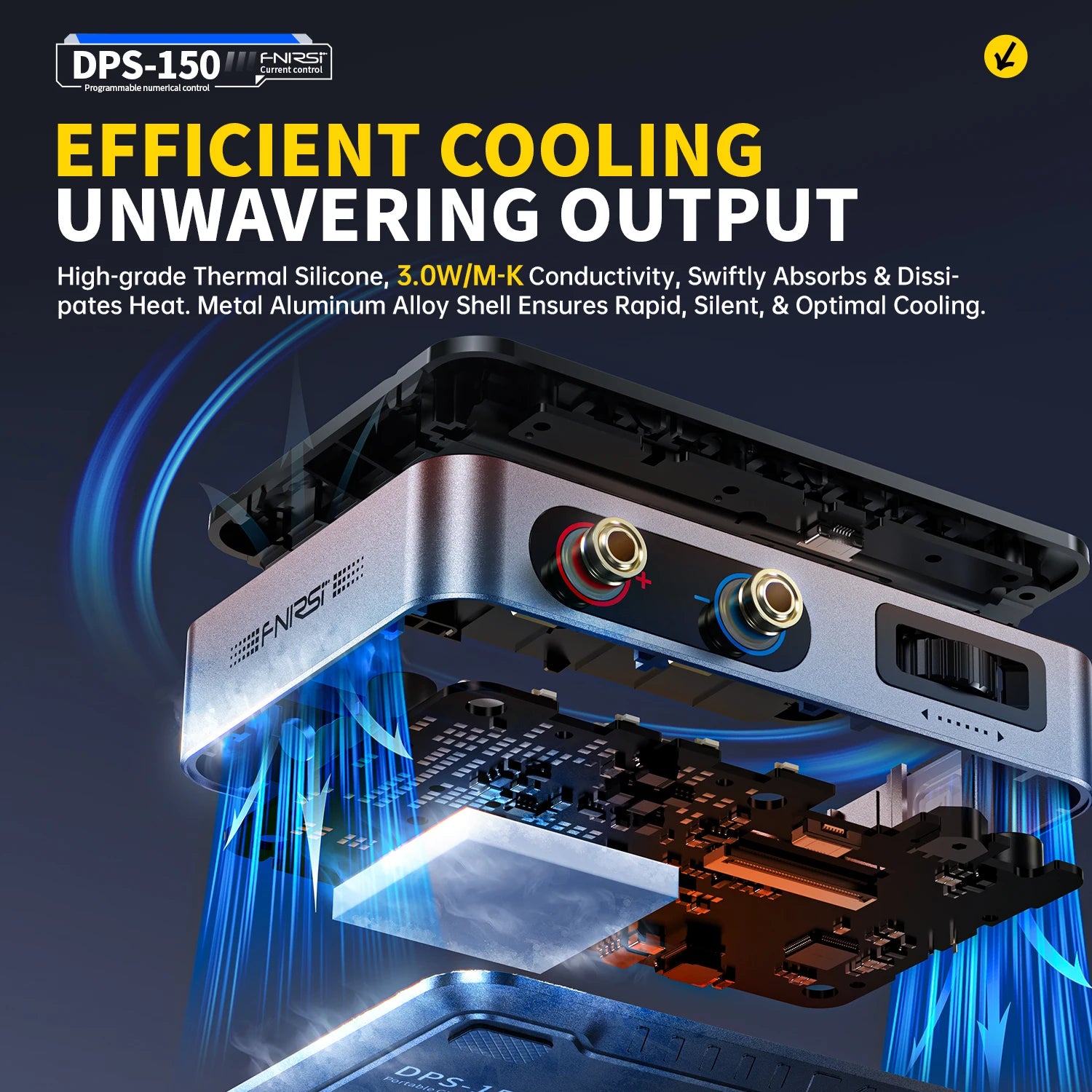 FNIRSI DPS-150 Laboratory DC Power Supply, CNC Adjustable 30V 5A Digital Display Micro detail image 4