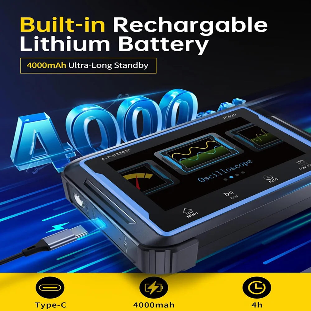 FNIRSI 2C53P 3-IN-1 Dual Channel Tablet Touchable Oscilloscope Multimeter detail image 5