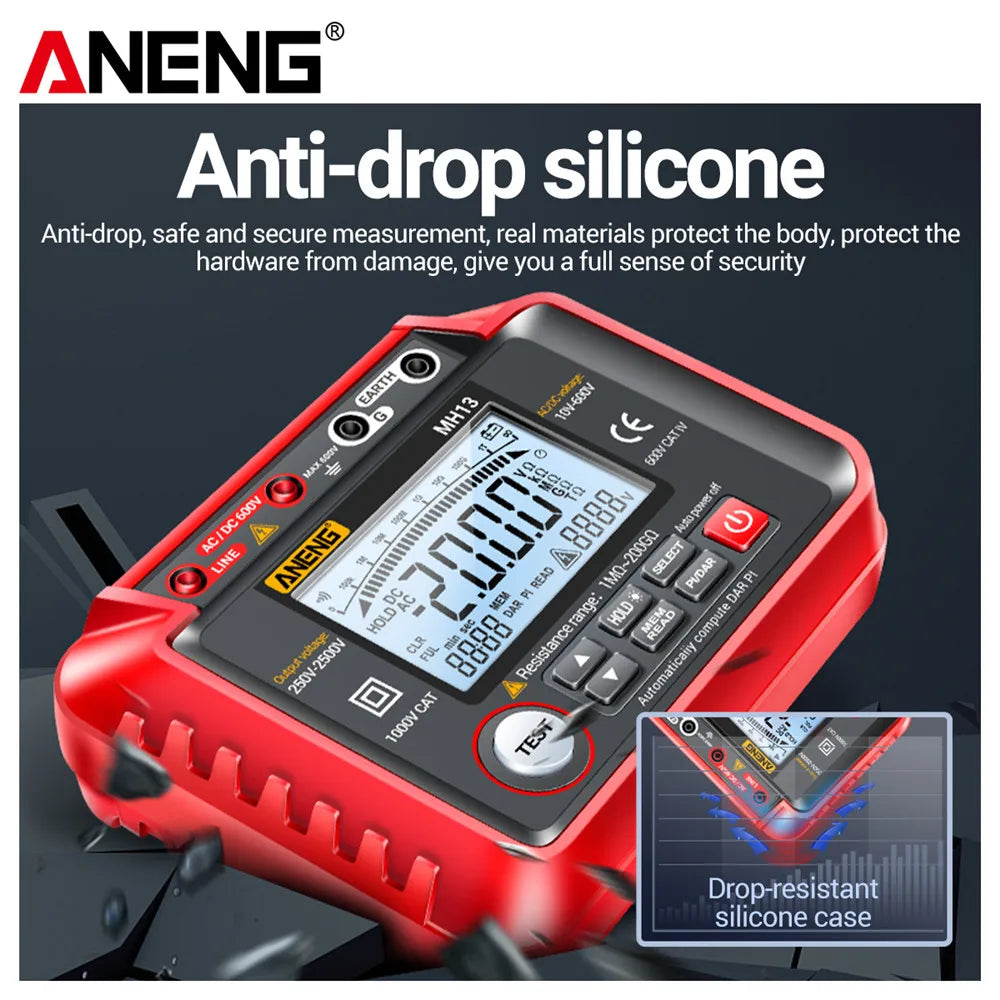 ANENG MH13 Digital Insulation Resistance Tester 2500V High Voltage Megohmmeter 200G Megger detail image 3
