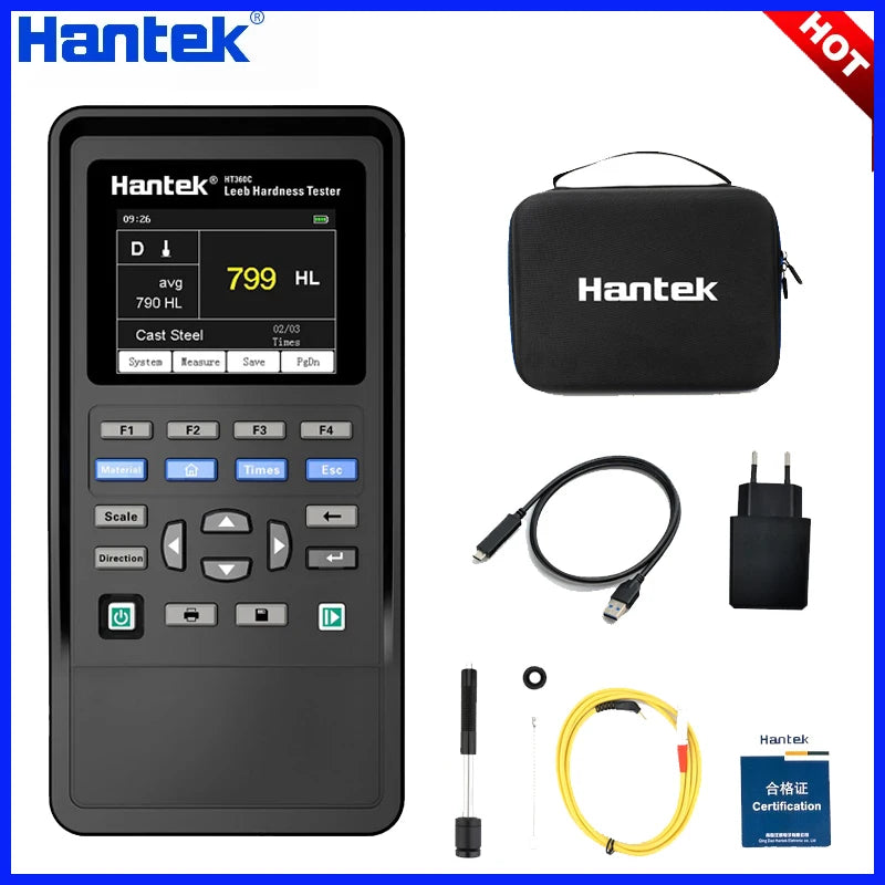 Hantek HT360I Digital Metal Leeb Hardness Tester Stainless Steel Alloy Copper Hardness Measuring Meter HR product image