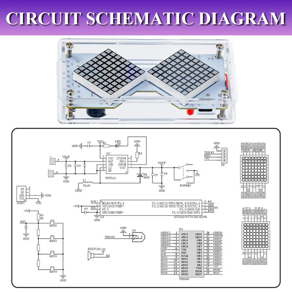DIY Electronic Kit LED Dot Matrix Component Hourglass Gravity-Sensing Timer PCB Soldering detail image 5