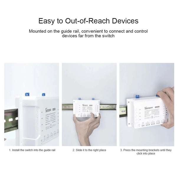 SONOFF 4CHR3 4CHPROR3 4-gang/4 Way Wifi Smart Switch 433mhz RF Control Smart Home Support detail image 2