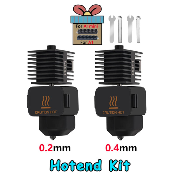 Hotend For Bambu Lab A1 mini Assembly Hotend Kit 0.2 0.4 0.6 0.8MM Replaceable Nozzle For 3D printer Bamboo Lab A1/A1 mini