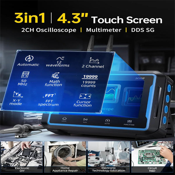 FNIRSI 2C53P 3-IN-1 Dual Channel Tablet Touchable Oscilloscope Multimeter detail image 2