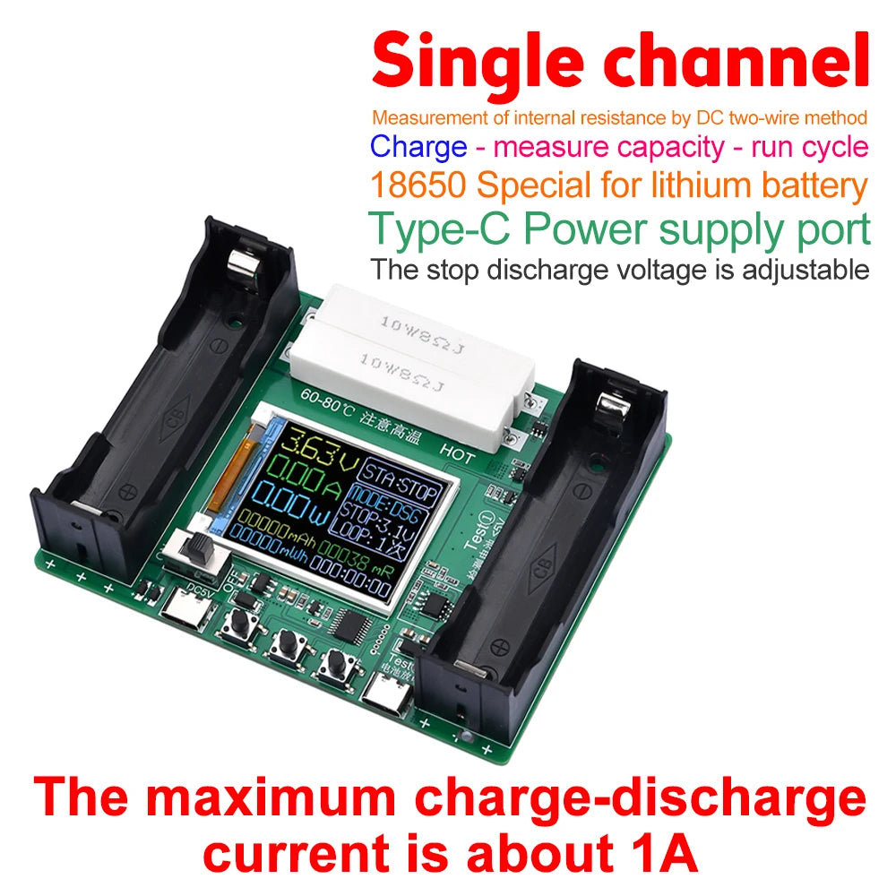 18650 Lithium Battery Capacity Tester Module MAh MWh Digital Battery Power Detector Module detail image 8