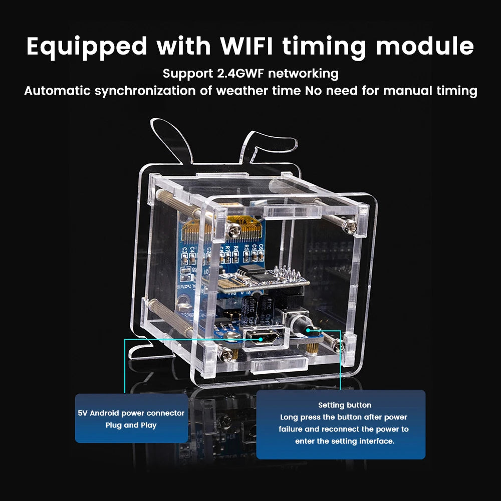 ESP8266 DIY Digital Clock Kit 0.96 Inch Mini Weather Clock WIFI Soldering Practice detail image 3