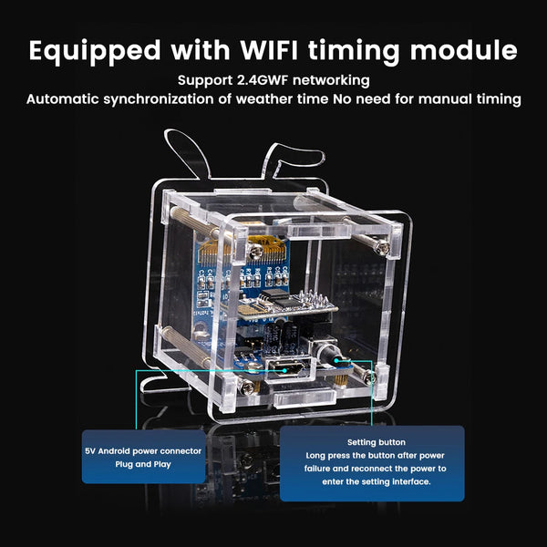 ESP8266 DIY Digital Clock Kit 0.96 Inch Mini Weather Clock WIFI Soldering Practice detail image 3
