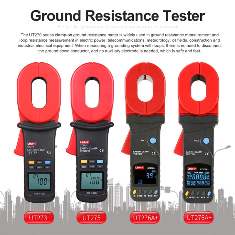 UNI-T Clamp Earth Ground Resistance Tester UT276A+ UT278A+ Digital Clamp Meter Leakage detail image 2