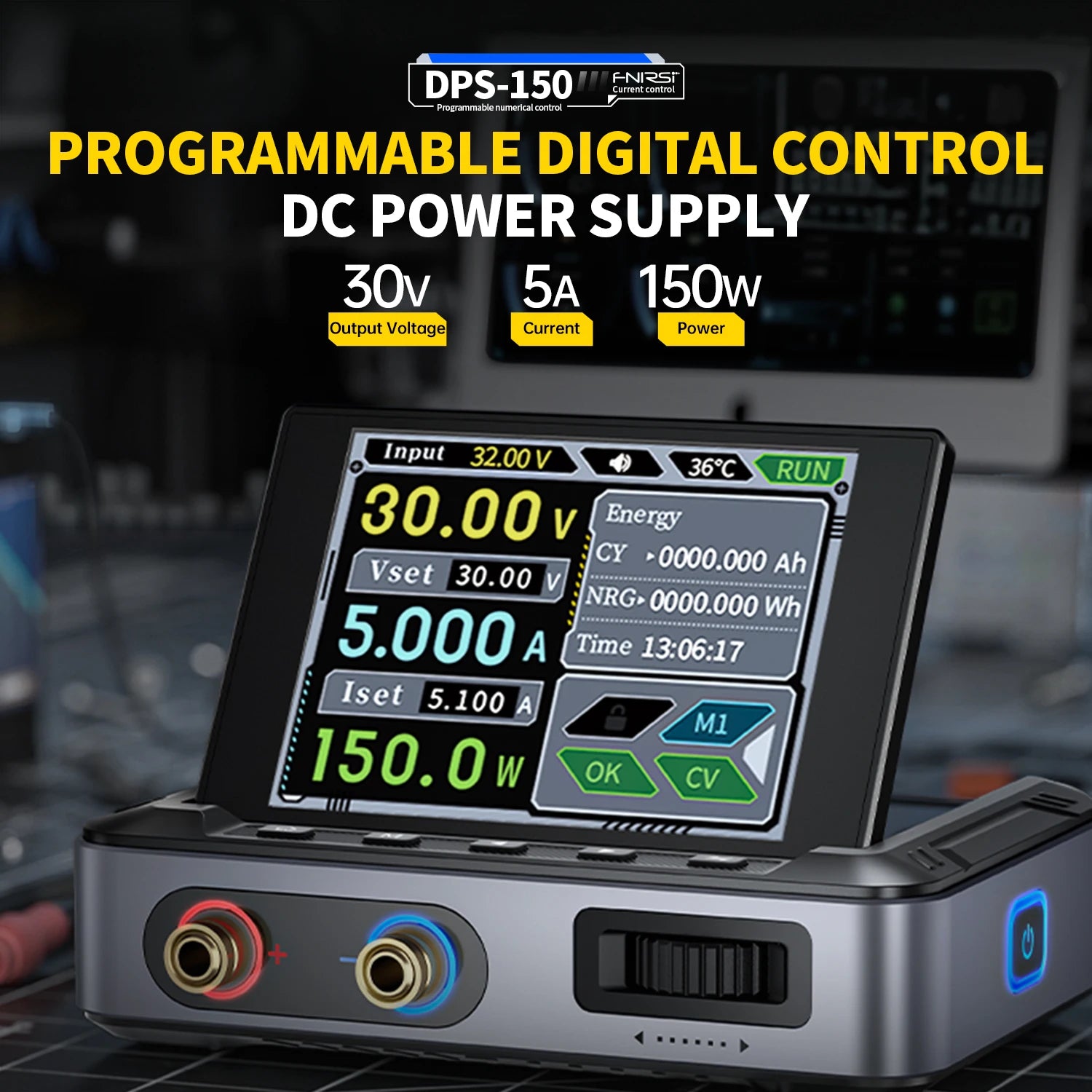 FNIRSI DPS-150 Laboratory DC Power Supply, CNC Adjustable 30V 5A Digital Display Micro detail image 5