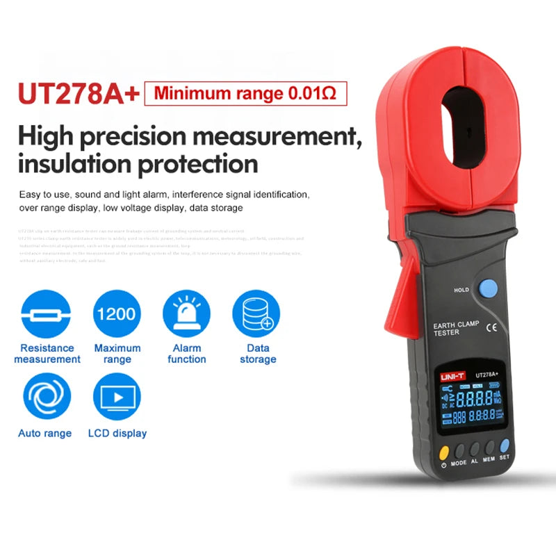 UNI-T Clamp Earth Ground Resistance Tester UT276A+ UT278A+ Digital Clamp Meter Leakage detail image 3