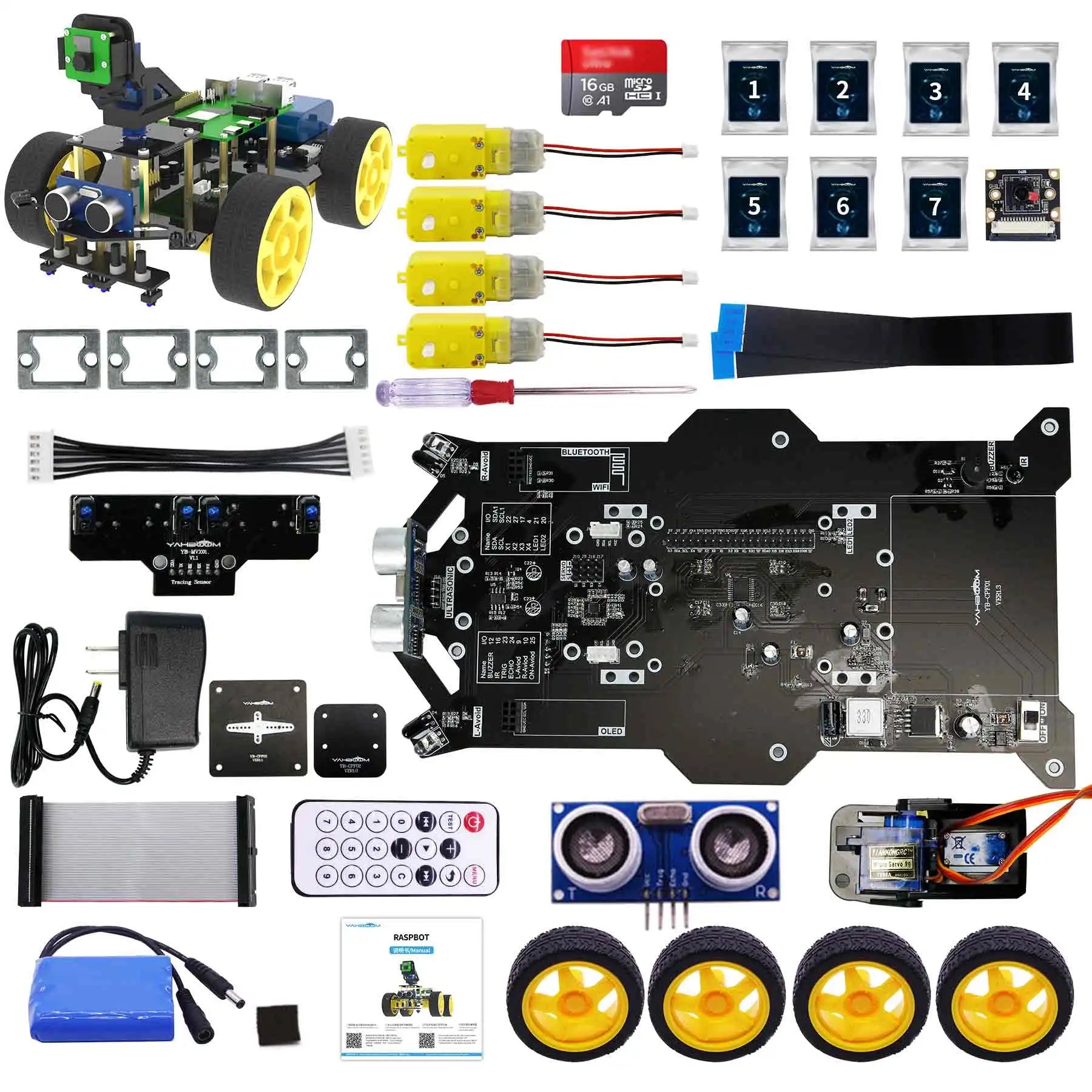 Raspberry Pi 5 Smart AI Vision 4WD Robot Car Electronic Kit DIY Learning Project Full Set detail image 8