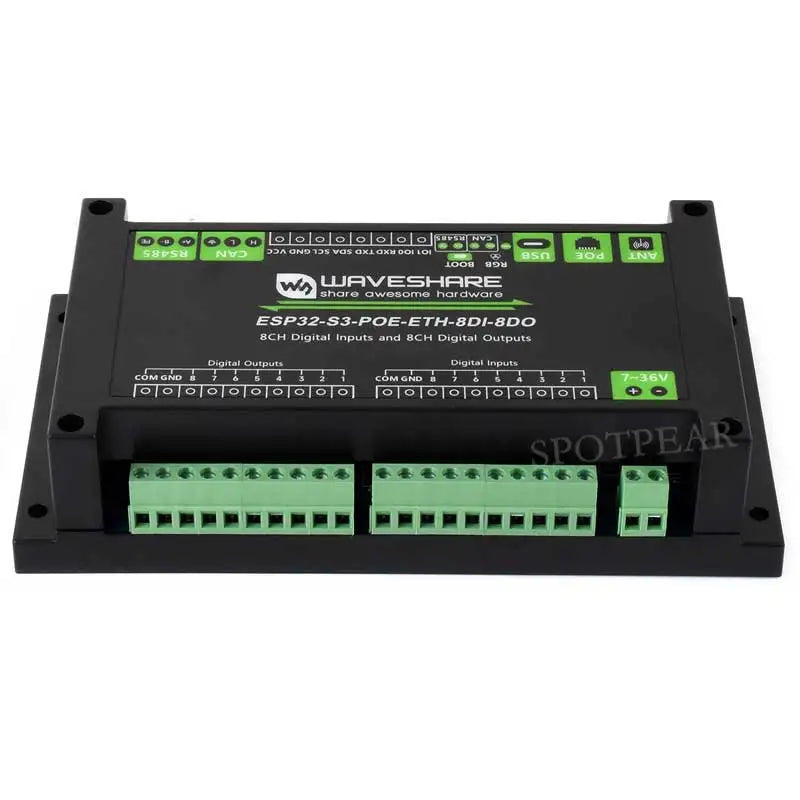 ESP32-S3 Industrial Control Board 8-Channel Controller with WiFi Bluetooth CAN IoT RS485 and RJ45 ETH int product image