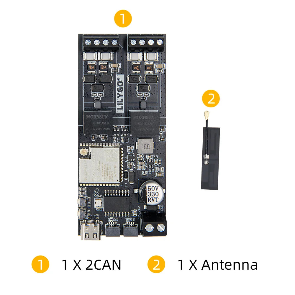 LILYGO T-2CAN ESP32-S3 Development Board Stand-Alone CAN Controller with SPl Interface 16MB detail image 6