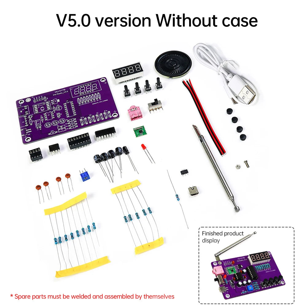 HU-017A/B RDA5807S Radio Kit FM DIY Electronic Parts Learning Set 87-108MHz DIY Electronic detail image 5