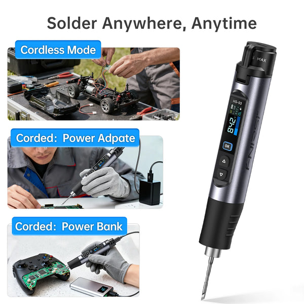 FNIRSI HS-03 Wireless Soldering Iron 10W Rechargeable Portable Soldering Iron 100-450 detail image 5