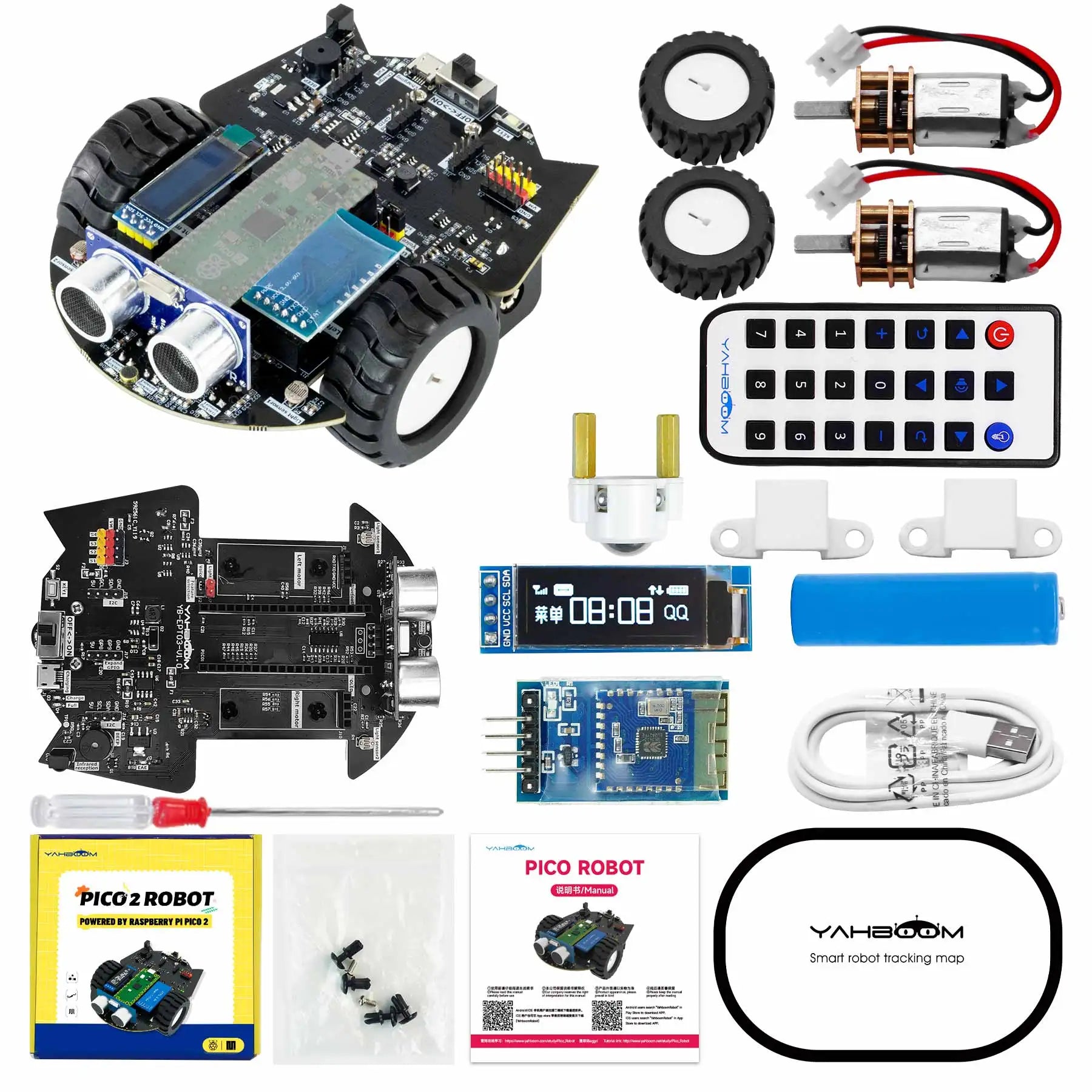 Raspberry Pi Pico 2 Robot Car Kit Programmable Car Use MicroPython Programming For DIY detail image 7