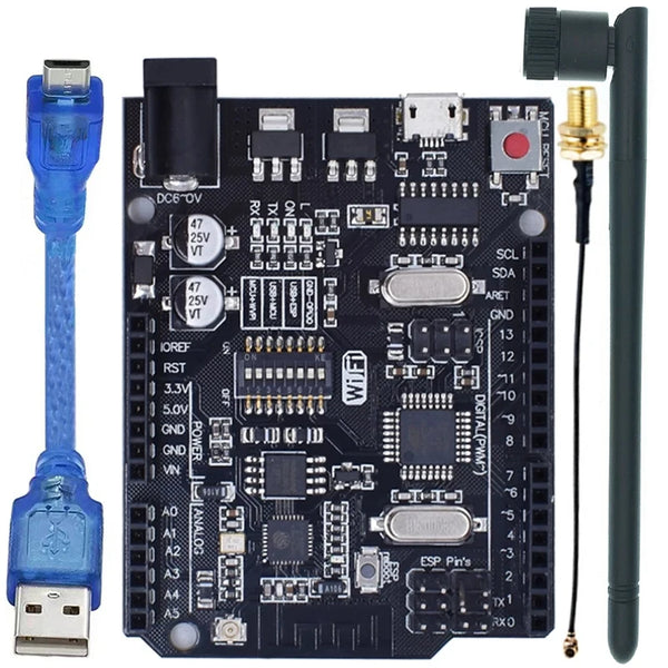 UNO+WiFi R3 ATmega328P+ESP8266 CH340 (32Mb di memoria) 6V-9V USB-TTL CH340G per Arduino detail image 10