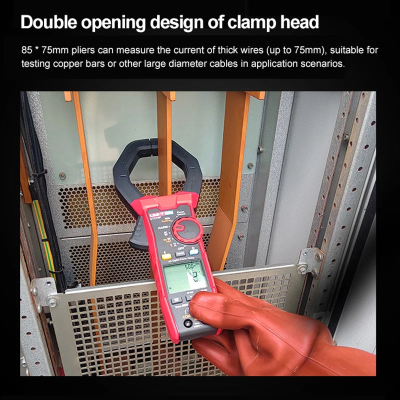 UNI-T AC Digital Power Clamp Meter UT219P 1000V 1000A True RMS Current Clamp Tester 3 phase detail image 5