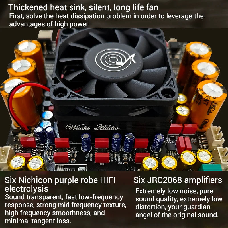 ZK-AS21P TPA3255*2 2.1 Channel Bluetooth Power Amplifier Board 300W+300W+600W High Power Low detail image 3