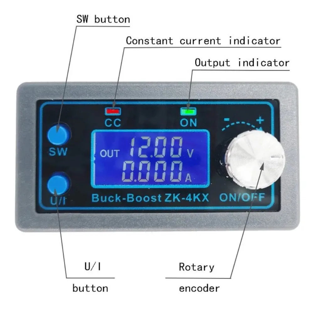 ZK-4KX DC DC Buck Boost Converter CC CV 0.5-30V 4A 5V 6V 12V 24V Power Module Adjustable detail image 2