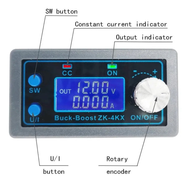 ZK-4KX DC DC Buck Boost Converter CC CV 0.5-30V 4A 5V 6V 12V 24V Power Module Adjustable detail image 2