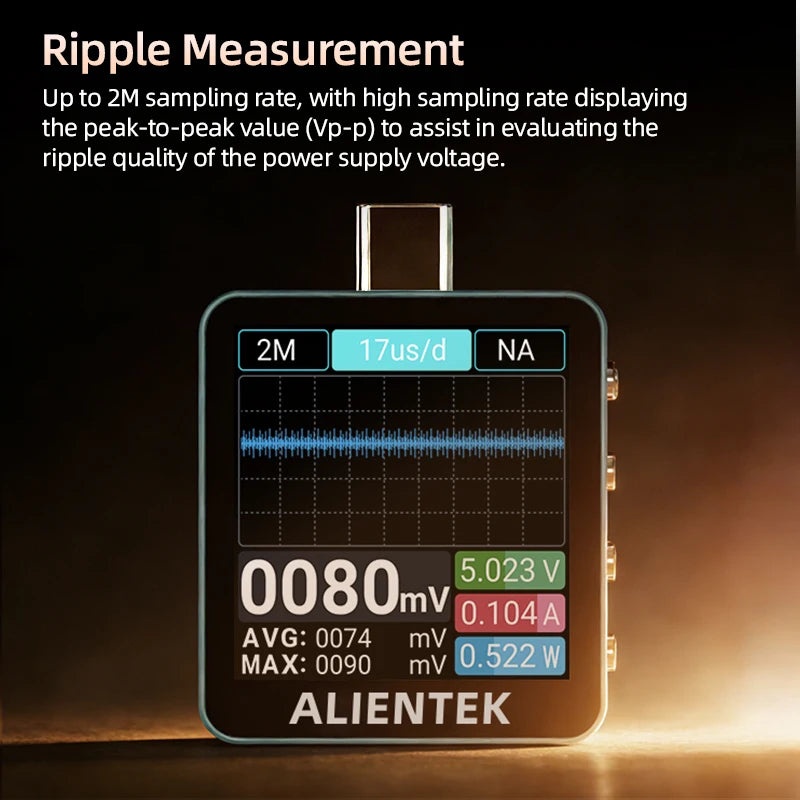 ALIENTEK USB Tester C2 Digital Voltmeter Charging Power Detector PD3.2 Battery Tester Fast Charge Detection Trigger