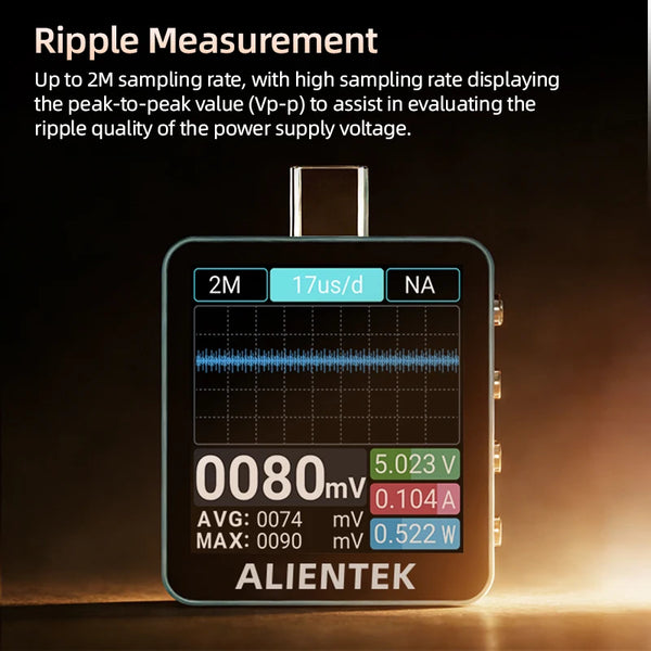 ALIENTEK USB Tester C2 Digital Voltmeter Charging Power Detector PD3.2 Battery Tester Fast Charge Detection Trigger