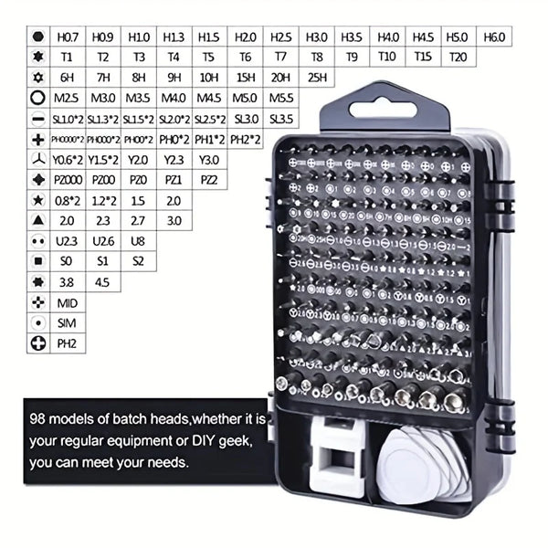 115 in 1 Precision Screwdriver Set, Electronics Repair Tool Kit for PC, Laptop, Cellphone, Watch, PS4, Vive VR, Toy, Eyeglass
