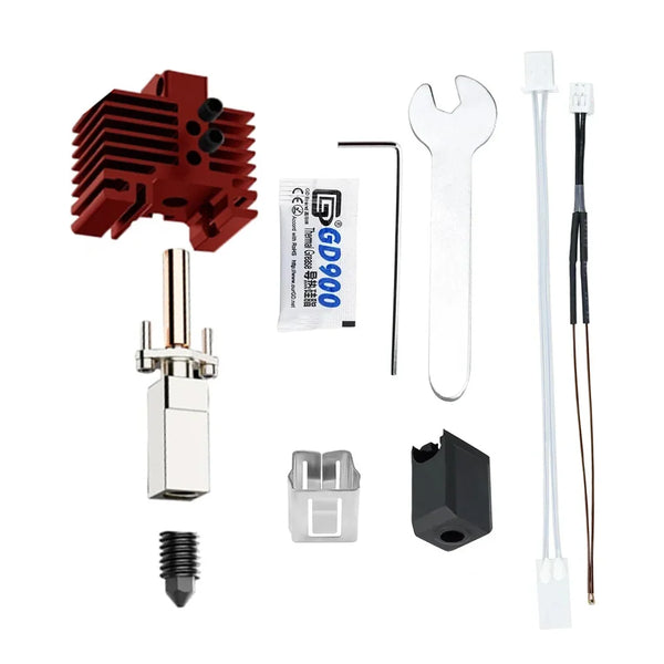 Upgrades V2 Hotend Kit For Bambu Lab P1P X1 P1S X1C Hot End Thermistor Bimetal Throat Bambulab Hardened Steel Nozzle Print Head