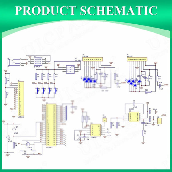 DIY FM Radio Electronic Kit Adjustable Frequency 87-108MHZ LCD1602 Display PCB Soldering detail image 5