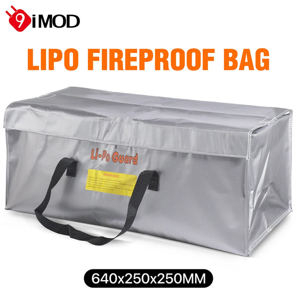 9IMOD Lipo Guard Safety Bag Fireproof Explosion-Proof Portable Lipo Safety Bag 640*250*250mm for RC FPV Racing Drone Car Battery
