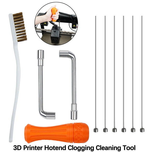 Hotend No Clogging Cleaner Tool Kit For E3D MK8 Volcano Nozzle Cleaning Needle For Creality K1/K1C/K1 Max/Ender3 V3 3D Printer