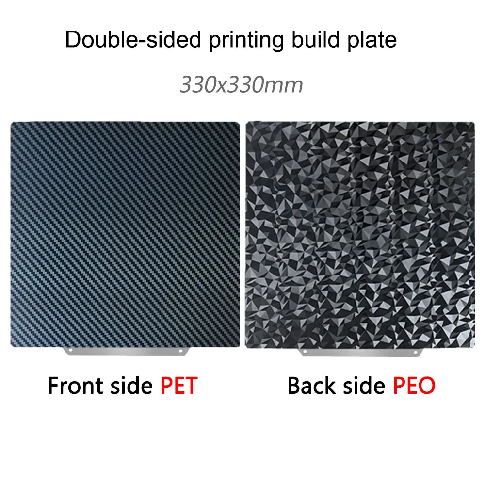 330x330mm For QIDI X-Max 3 Build Plate Elegoo Neptune 4/3 Plus, Anycubic Kobra 2 Plus, Geetch A30, Troxy X5SA Pro PEI PEO Sheet