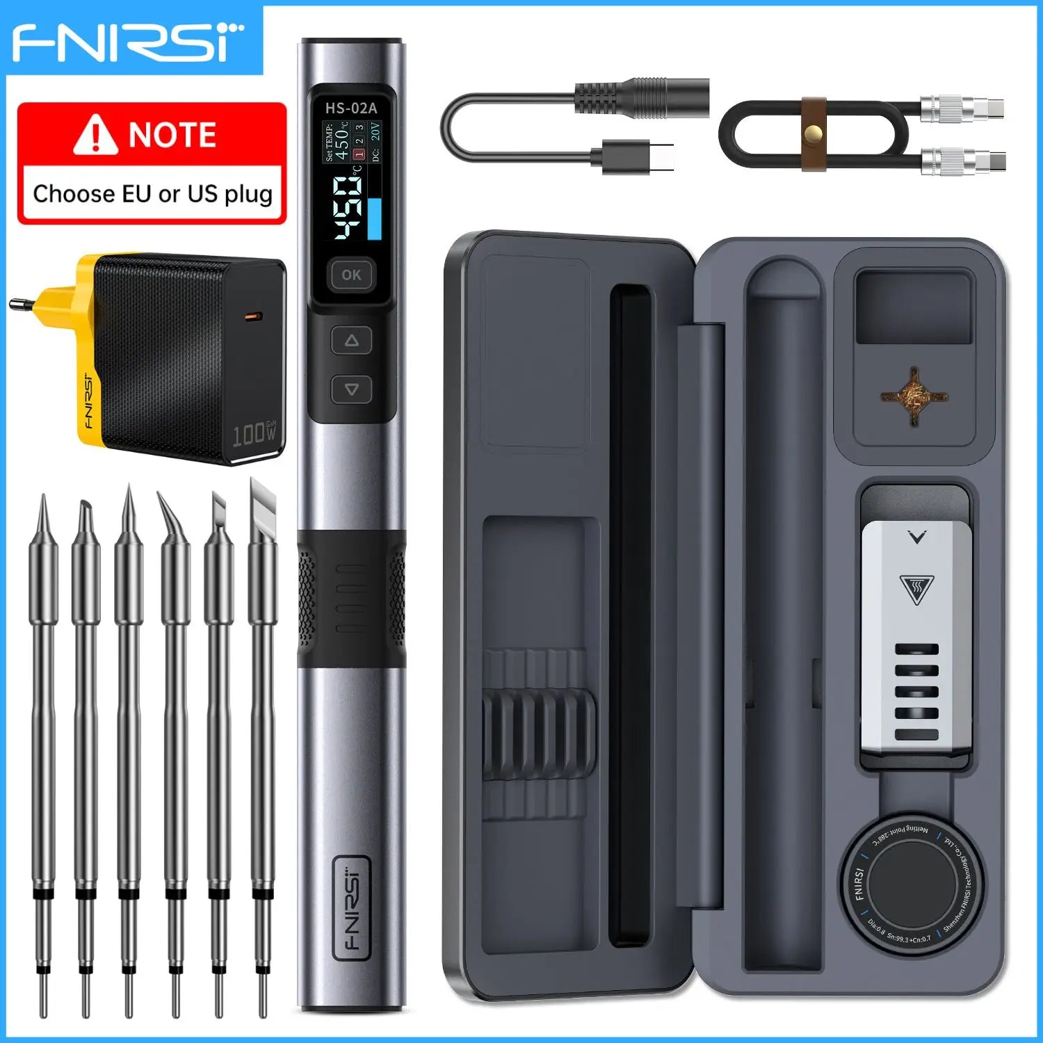 FNIRSI HS-02 Adjustable Temperature Soldering Iron DC 20V 100-450 Welding Solder Rework detail image 10