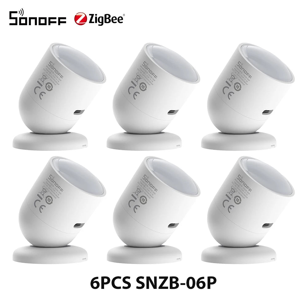 1-10PCS SONOFF SNZB-06P Zigbee Human Presence Sensor 5.8GHz Microwave Radar Smart Scene ZBBridge-P eWeLink Alice Alexa Google