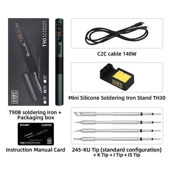 ALIENTEK T90 140W USB-C smart soldering iron kit for PCB rework - detail 12