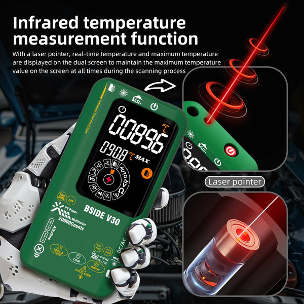 BSIDE V30 Digital Multimeter 20000counts Smart Infrared Temperature Tester T-RMS 1500V DC AC detail image 3