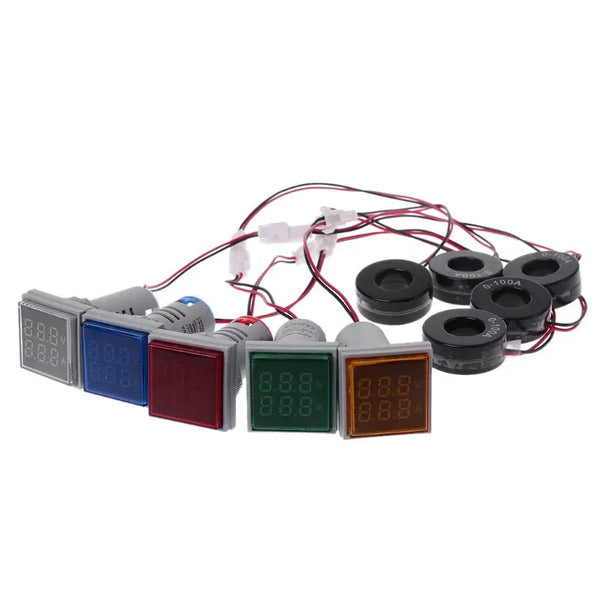 Square Dual Display Voltmeter & Ammeter LED Digital Voltage Gauge AC 60-500V 0-100A Current detail image 6