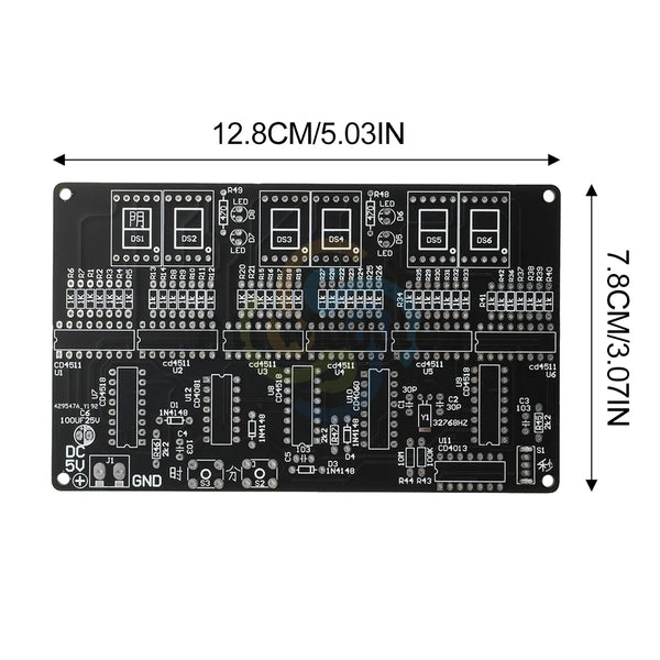 DC4.5V-5.5V 6 Digits DIY Clock Kit Auto Display Time DIY Alarm Clock Soldering Practice Kit detail image 4