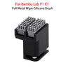 Brush For Bambu Lab P1 X1 Print Head Cleaner Full Metal Two-side Clean Nozzle Wiper Silicone Brush Mounted Scrubber Replacement