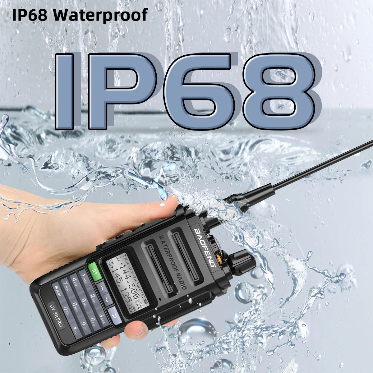 BAOFENG UV-9R PRO Multi Band Walkie Talkie IP68 Waterproof Wireless Copy Frequency Tri Power Type-C DTMF Long Range Ham Radio