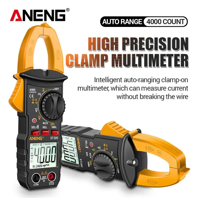 ANENG ST180 Digital Clamp Meter 4000 Counts Ammeter Voltage Multimeter AC Current Tester Car detail image 3