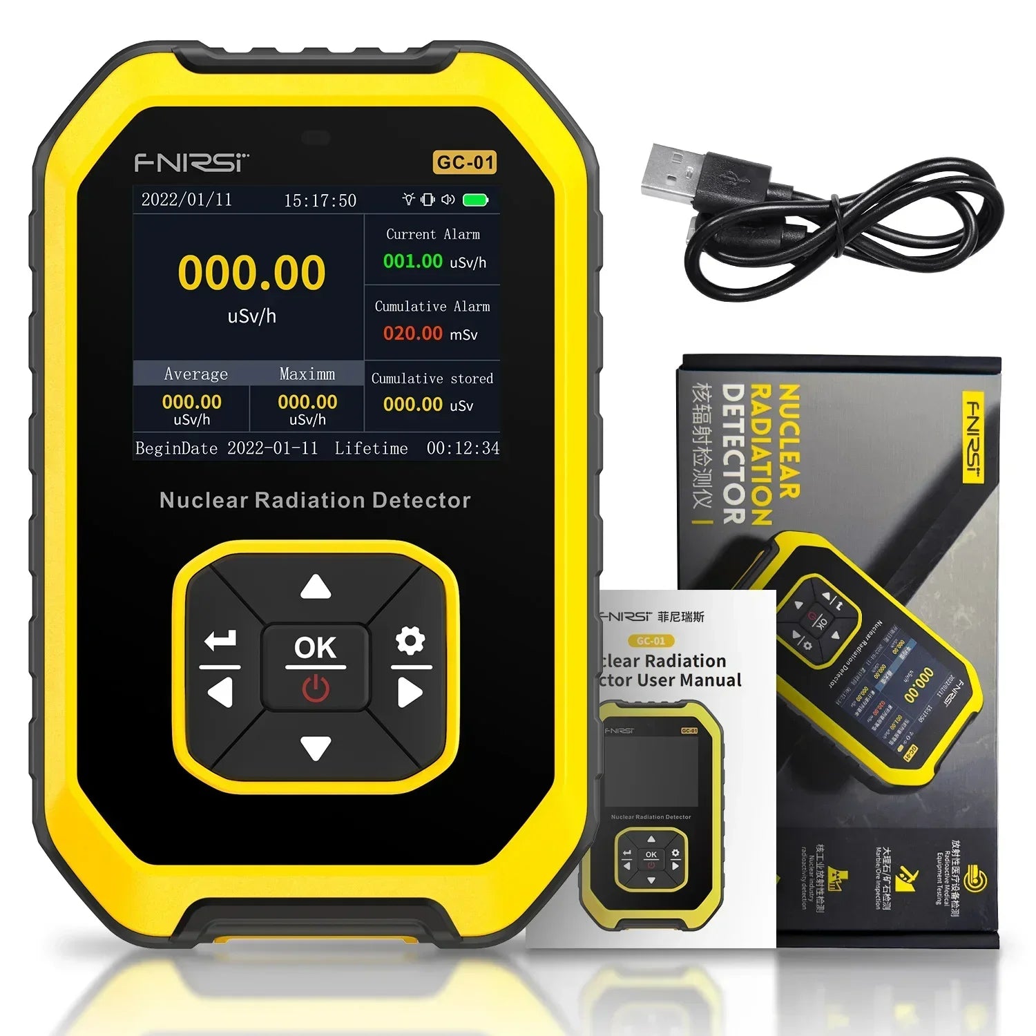 FNIRSI GC-01 Geiger Counter Nuclear Radiation Personal product image
