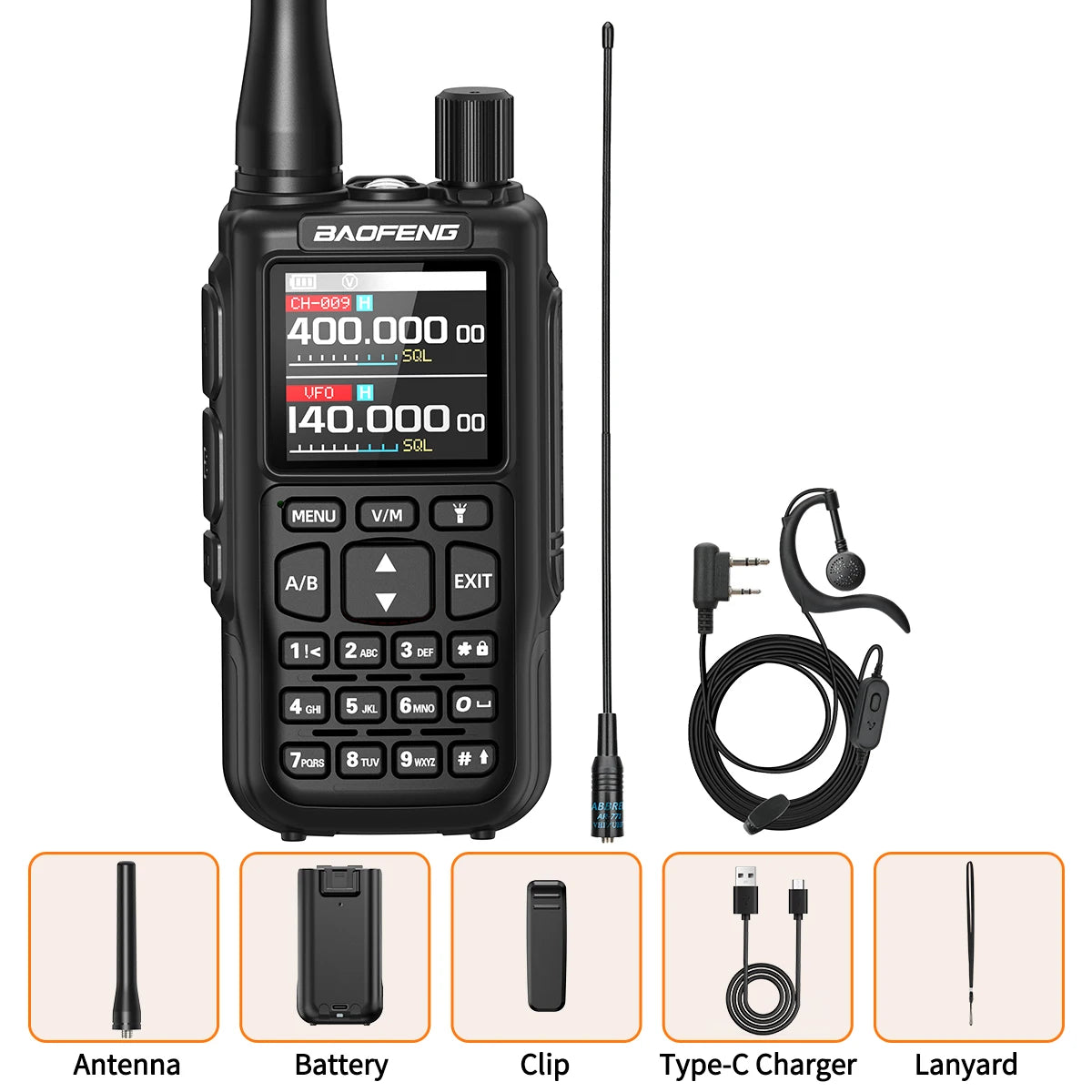 BAOFENG MINI 5 Walkie Talkie Multi Band Bluetooth Programming Dual PTT 2200mAh Copy Frequency New Upgrade UV 5R Mini Ham Radio
