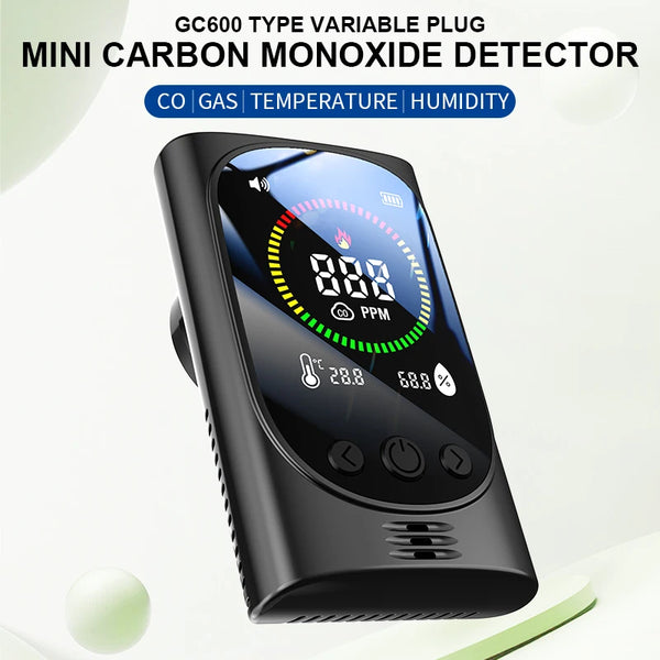 GC600 4-in-1 Plug-in Carbon Monoxide Detector Combustible Gas Alarm Temperature Humidity Sensor High Prec product image