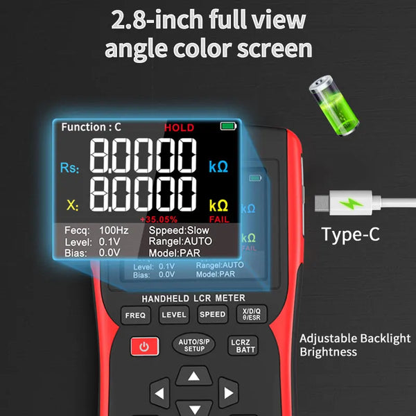 ZOYI High-Precision Handheld Bridge ZT-DQ02 LCR Lithium Battery Internal Resistance Meter 18650 Battery Tester